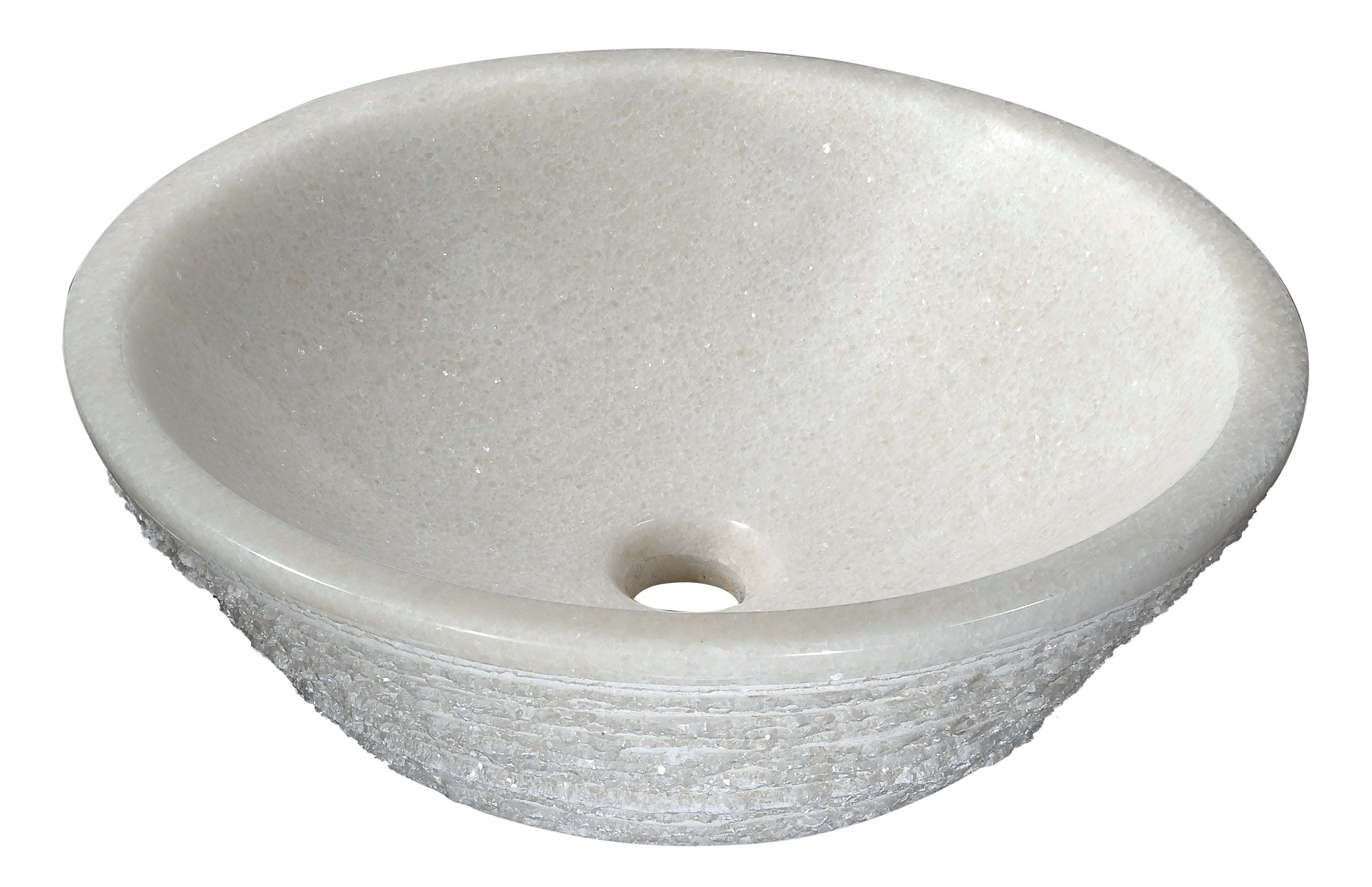 Cliffs of Dover Natural Stone Vessel Sink in White Marble