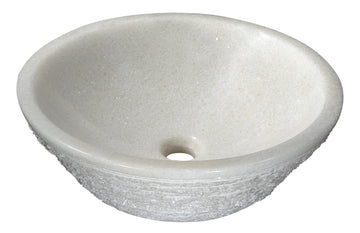 Cliffs of Dover Natural Stone Vessel Sink in White Marble