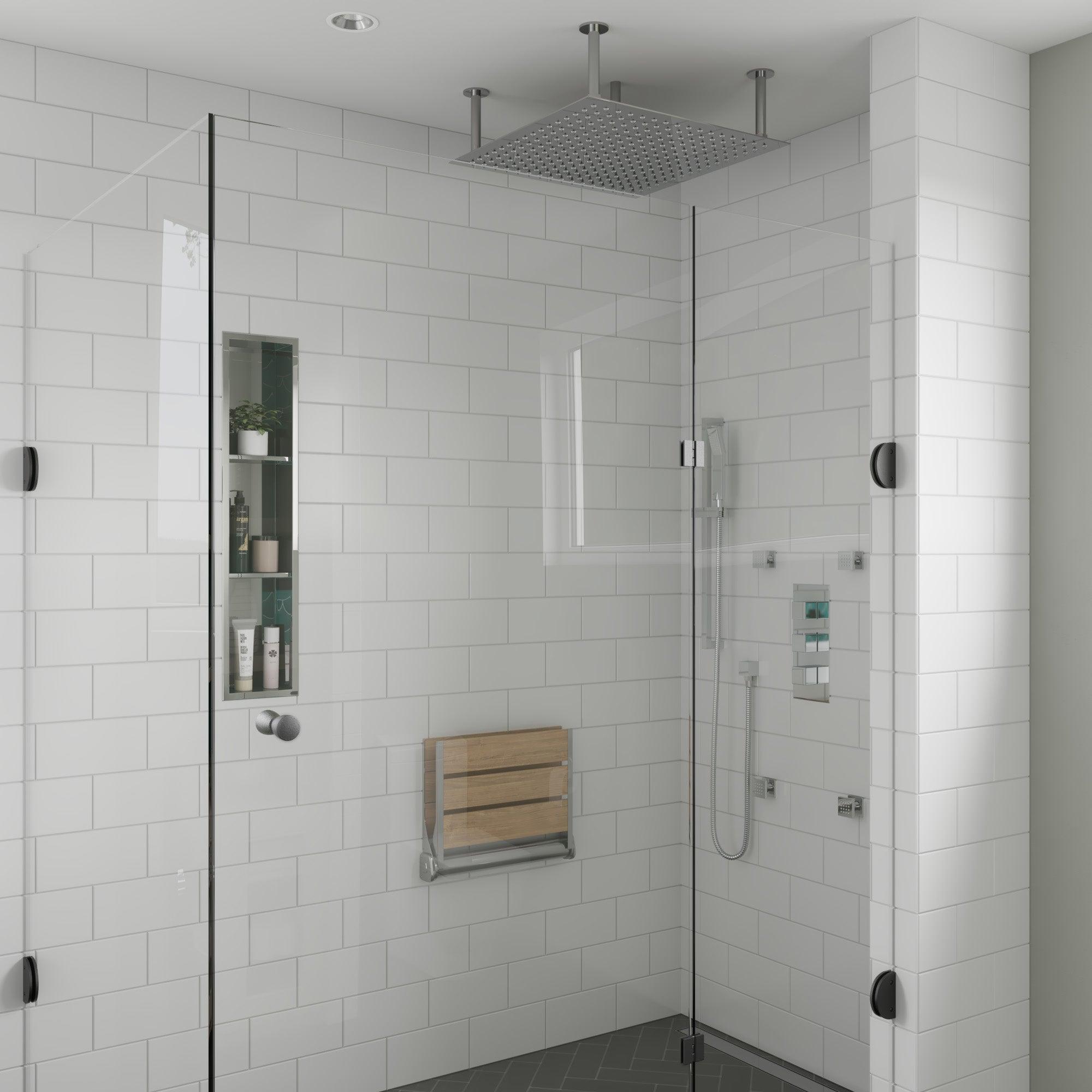 ALFI brand ABLD36B-PSS 36" Modern Polished Stainless Steel Linear Shower Drain with Solid Cover