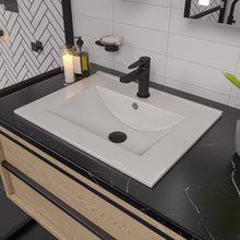 Load image into Gallery viewer, ALFI brand ABC803 White 25&quot; Rectangular Drop In Ceramic Sink with Faucet Hole