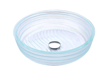 Canta Series Deco-Glass Vessel Sink in Lustrous Translucent Crystal