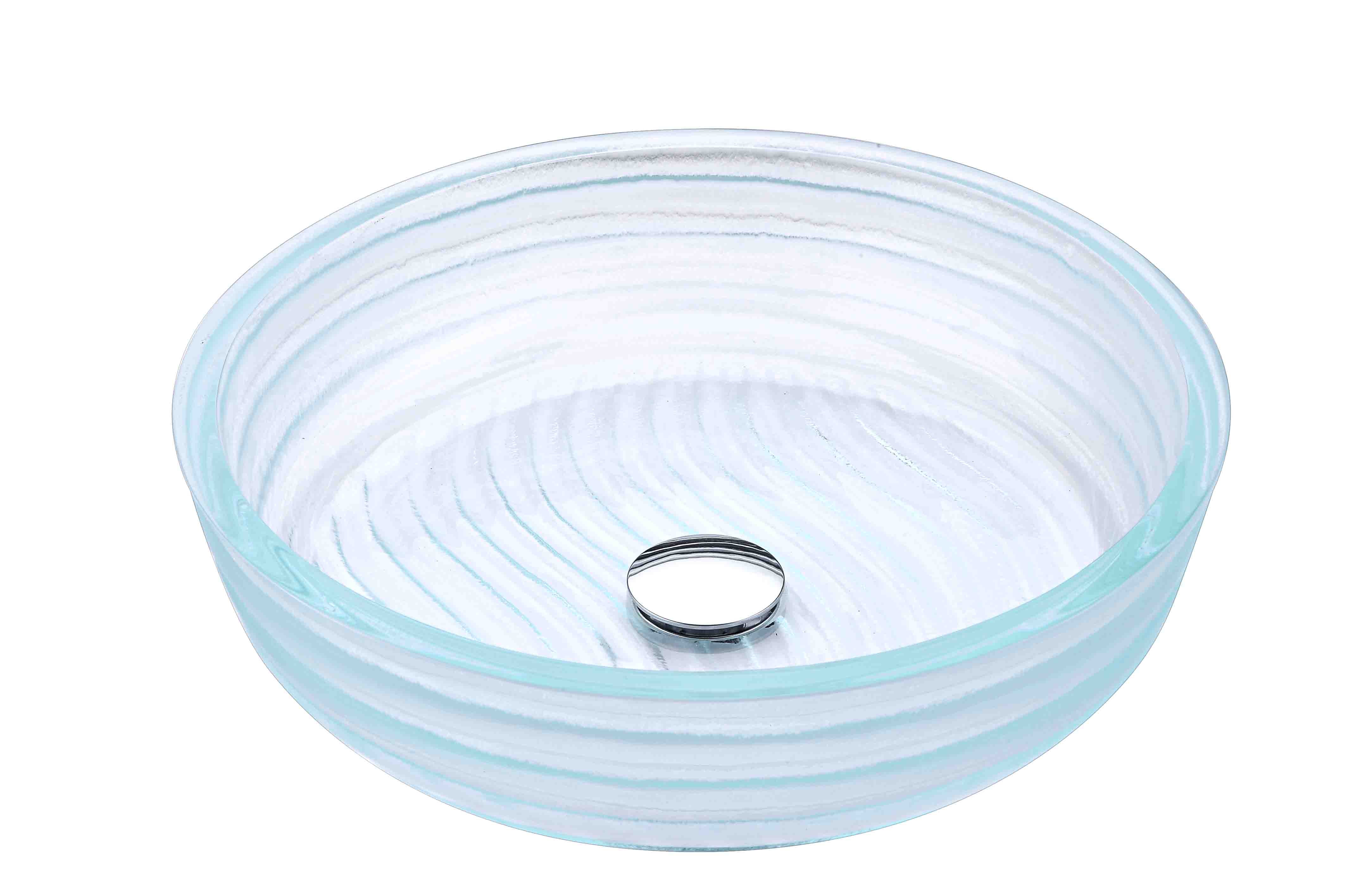 Canta Series Deco-Glass Vessel Sink in Lustrous Translucent Crystal