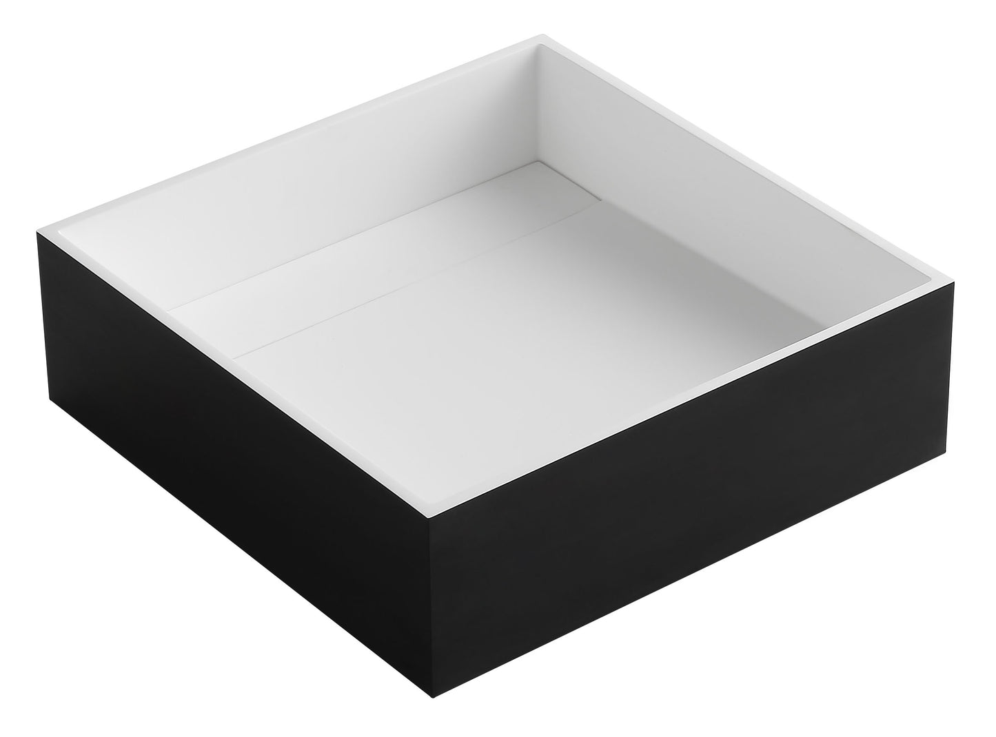 ALFI brand ABRS14SBM Black Matte 14" Square Solid Surface Resin Sink