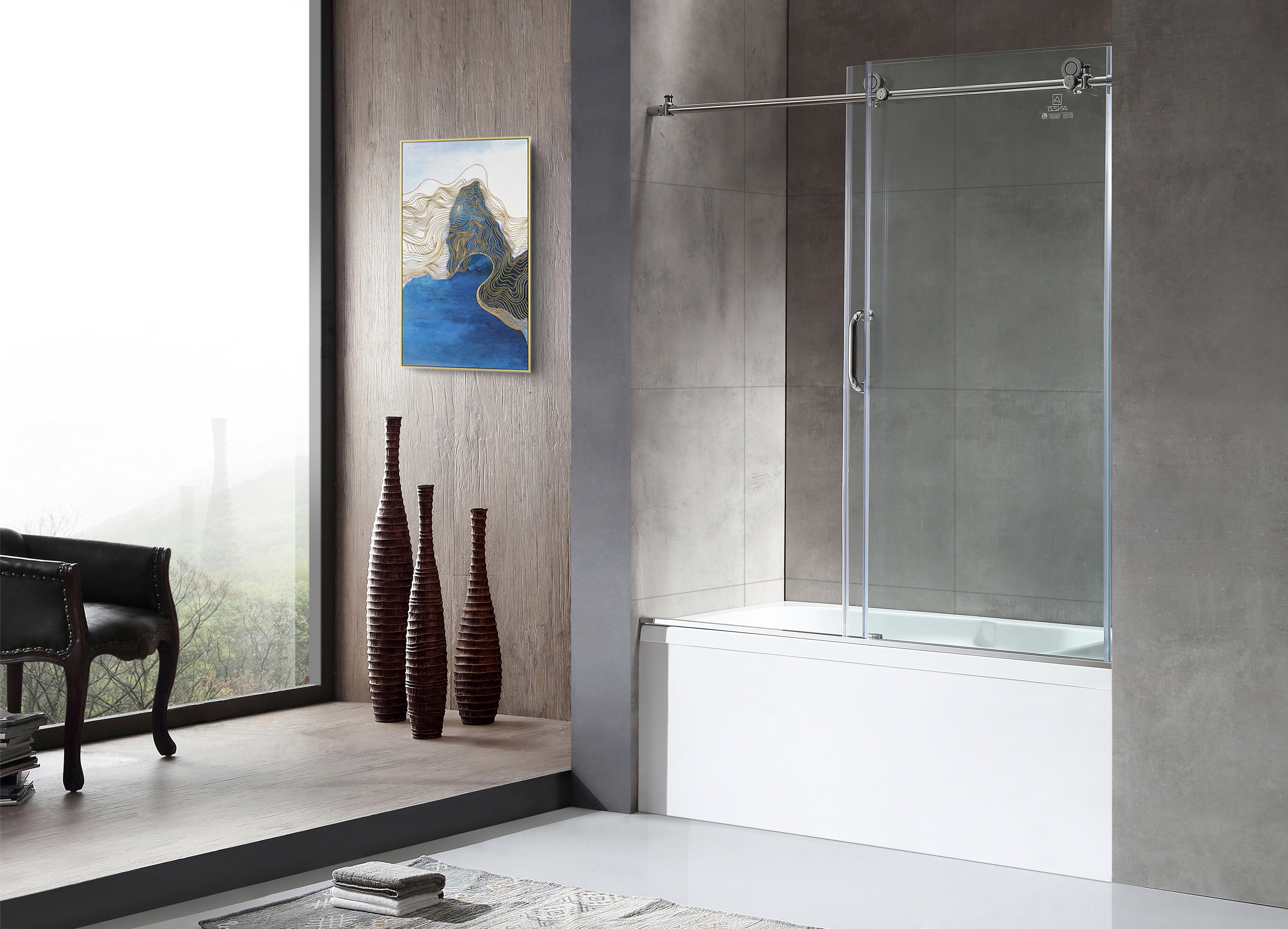 Raymore Series 60 in. x 62 in. Frameless Sliding Tub Door