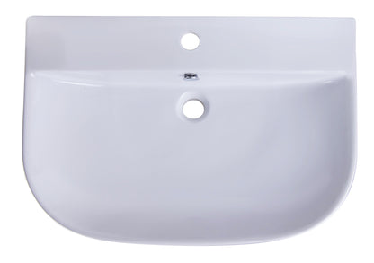 ALFI brand AB112  28" White D-Bowl Porcelain Wall Mounted Bath Sink