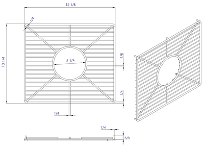 ALFI brand ABGR3618L Stainless steel kitchen sink grid for large side of AB3618DB, AB3618ARCH