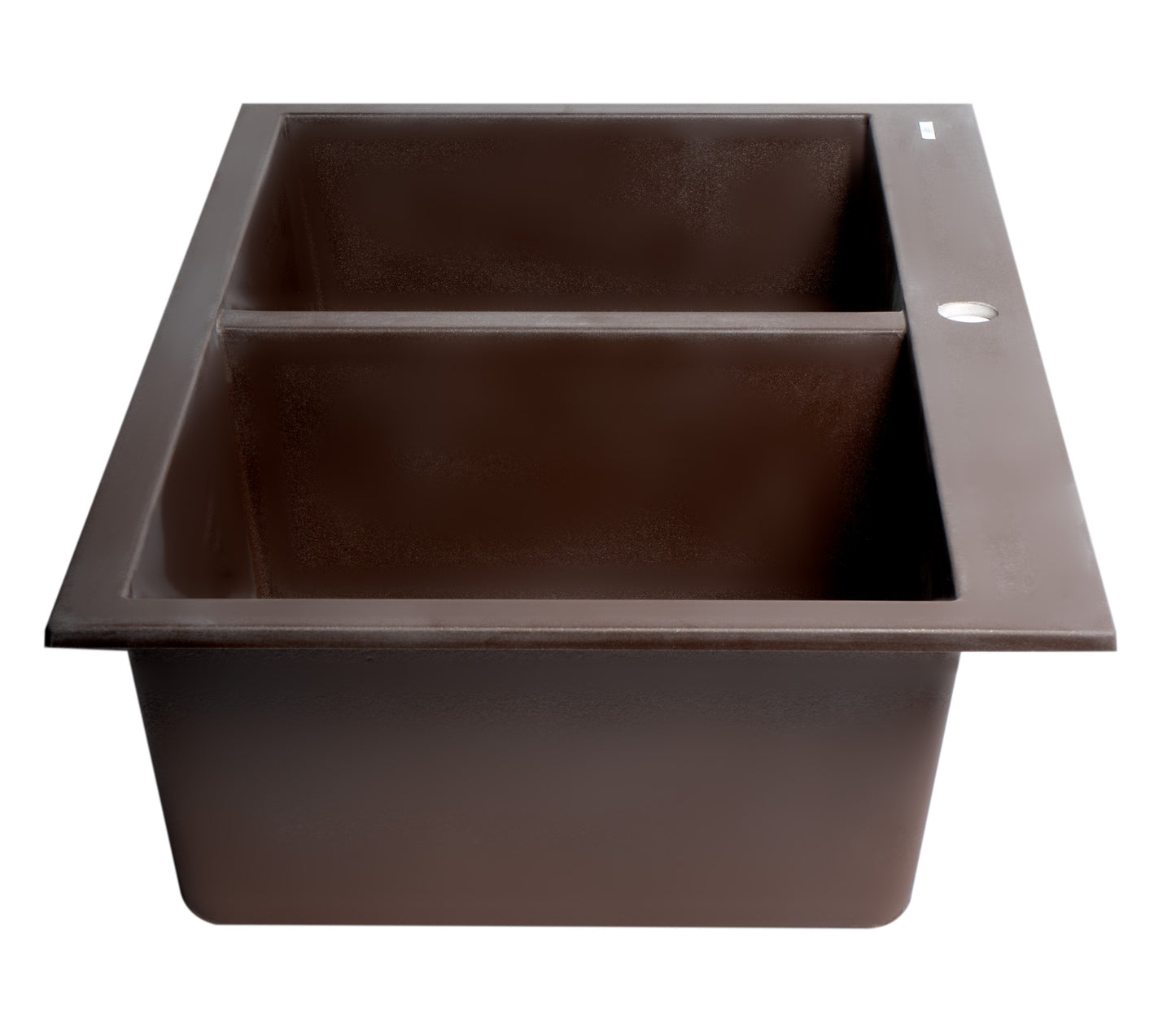 ALFI brand AB3420DI-C Chocolate 34" Drop-In Double Bowl Granite Composite Kitchen Sink