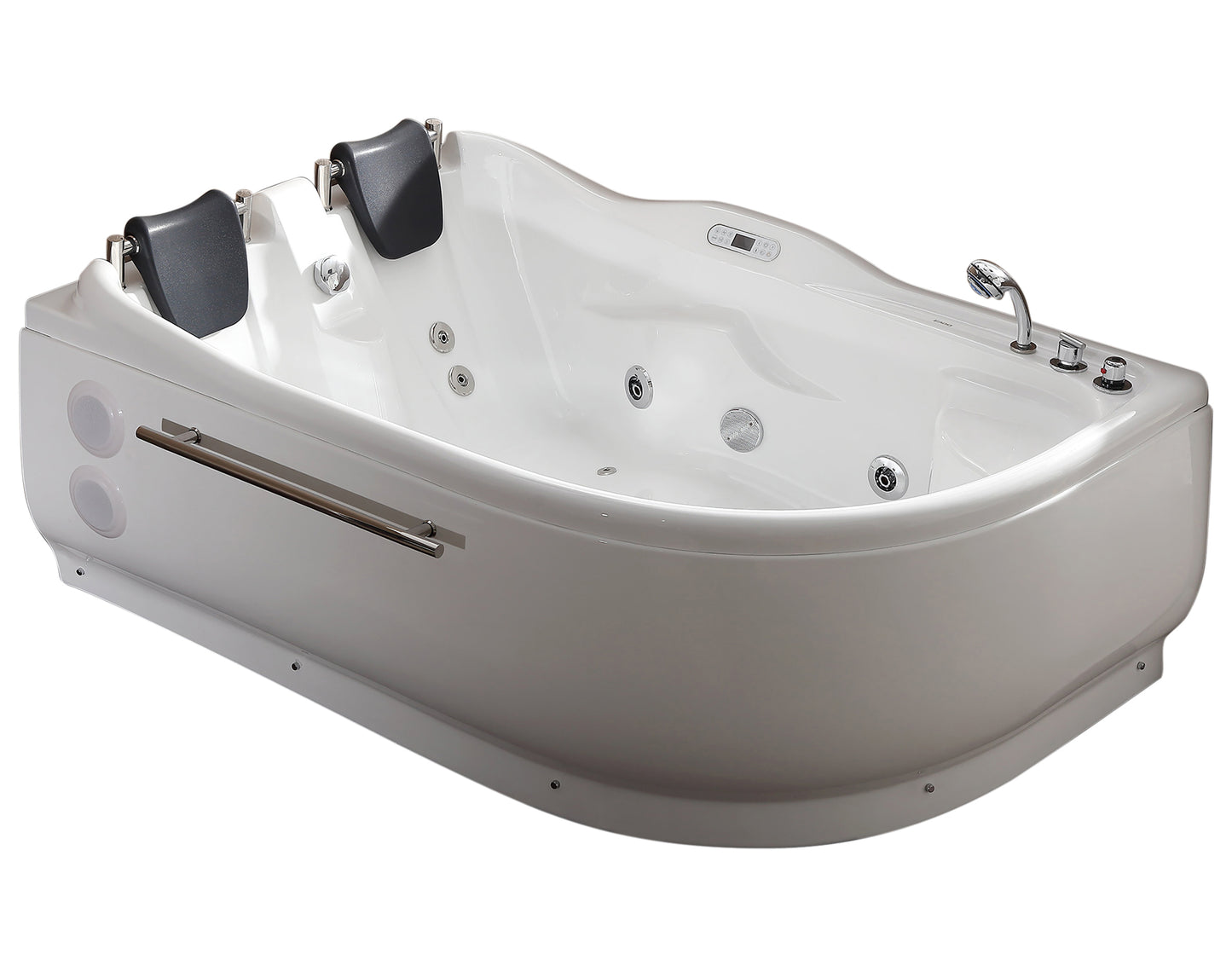 EAGO AM124ETL-R 6 ft Left Drain Corner Acrylic White Whirlpool Bathtub for Two