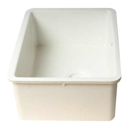 ALFI brand AB2317 23" White Fireclay Undermount Kitchen Sink