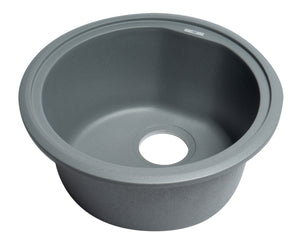 ALFI brand AB1717DI-T Titanium 17" Drop-In Round Granite Composite Kitchen Prep Sink