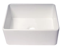 Load image into Gallery viewer, ALFI brand ABF2418 24&quot; White Thin Wall Single Bowl Smooth Apron Fireclay Kitchen Farm Sink