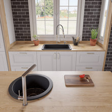Load image into Gallery viewer, ALFI brand ABF2718UD-BM Black Matte 27&quot; x 18&quot; Fireclay Undermount / Drop In Firelcay Kitchen Sink