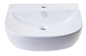 ALFI brand AB110  20" White D-Bowl Porcelain Wall Mounted Bath Sink