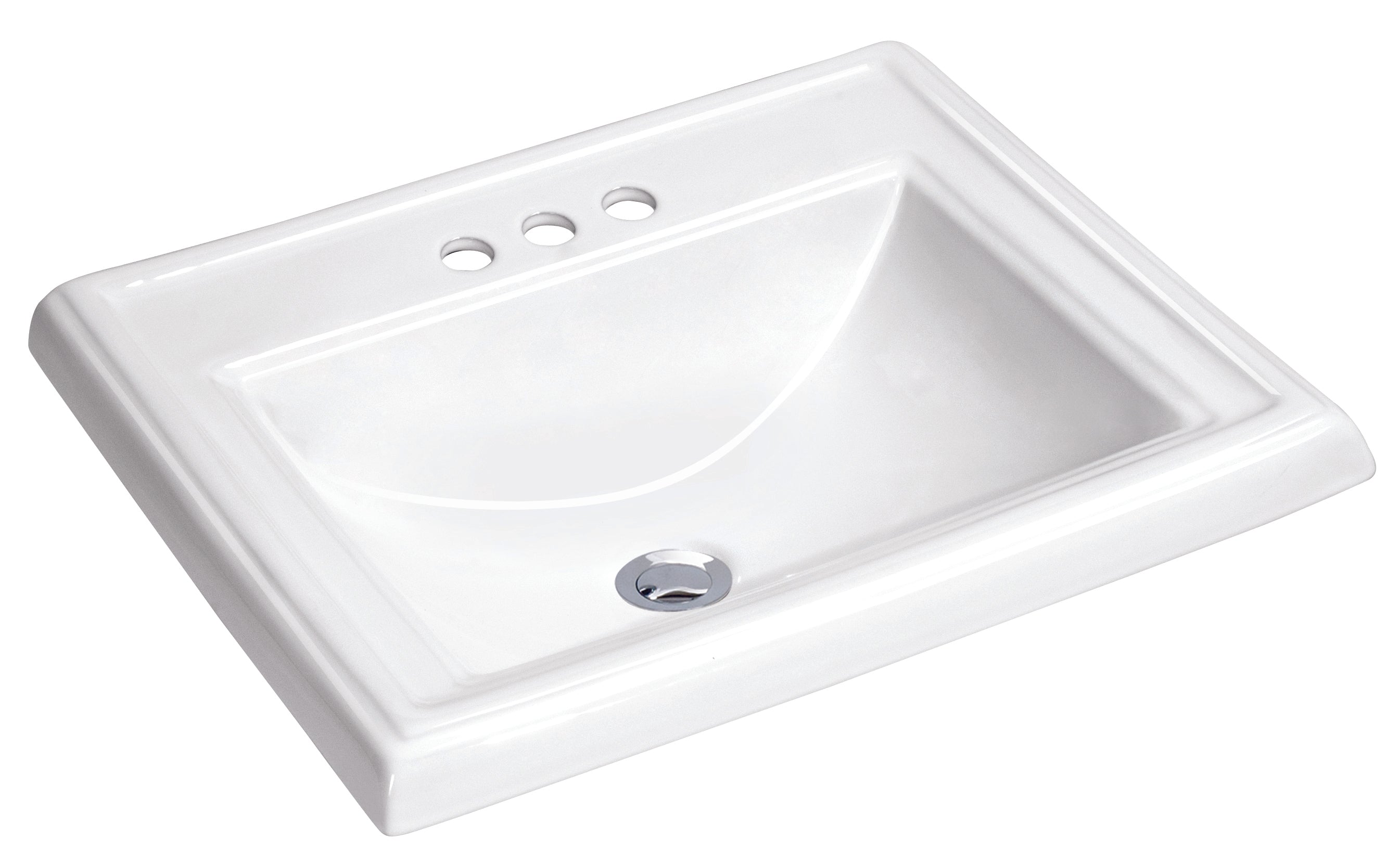 Dawn Series Ceramic Drop In Sink Basin in White