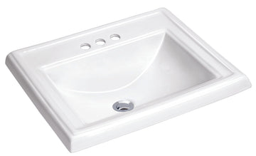 Dawn Series Ceramic Drop In Sink Basin in White