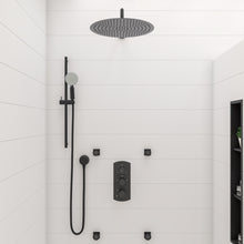 Load image into Gallery viewer, ALFI brand AB4001-BM Black Matte 3-Way Thermostatic Valve Shower Mixer Round Knobs