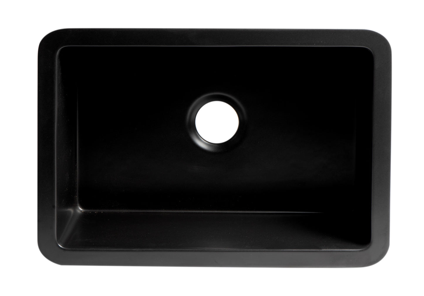 ALFI brand ABF2718UD-BM Black Matte 27" x 18" Fireclay Undermount / Drop In Firelcay Kitchen Sink