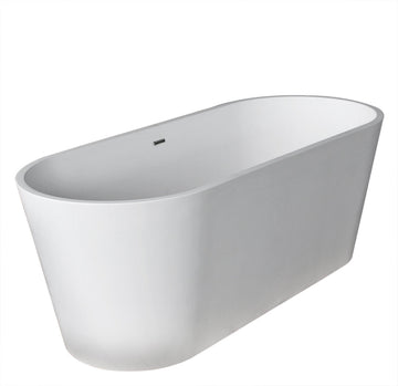 Rossetto 5.6 ft. Solid Surface Center Drain Freestanding Bathtub in Matte White