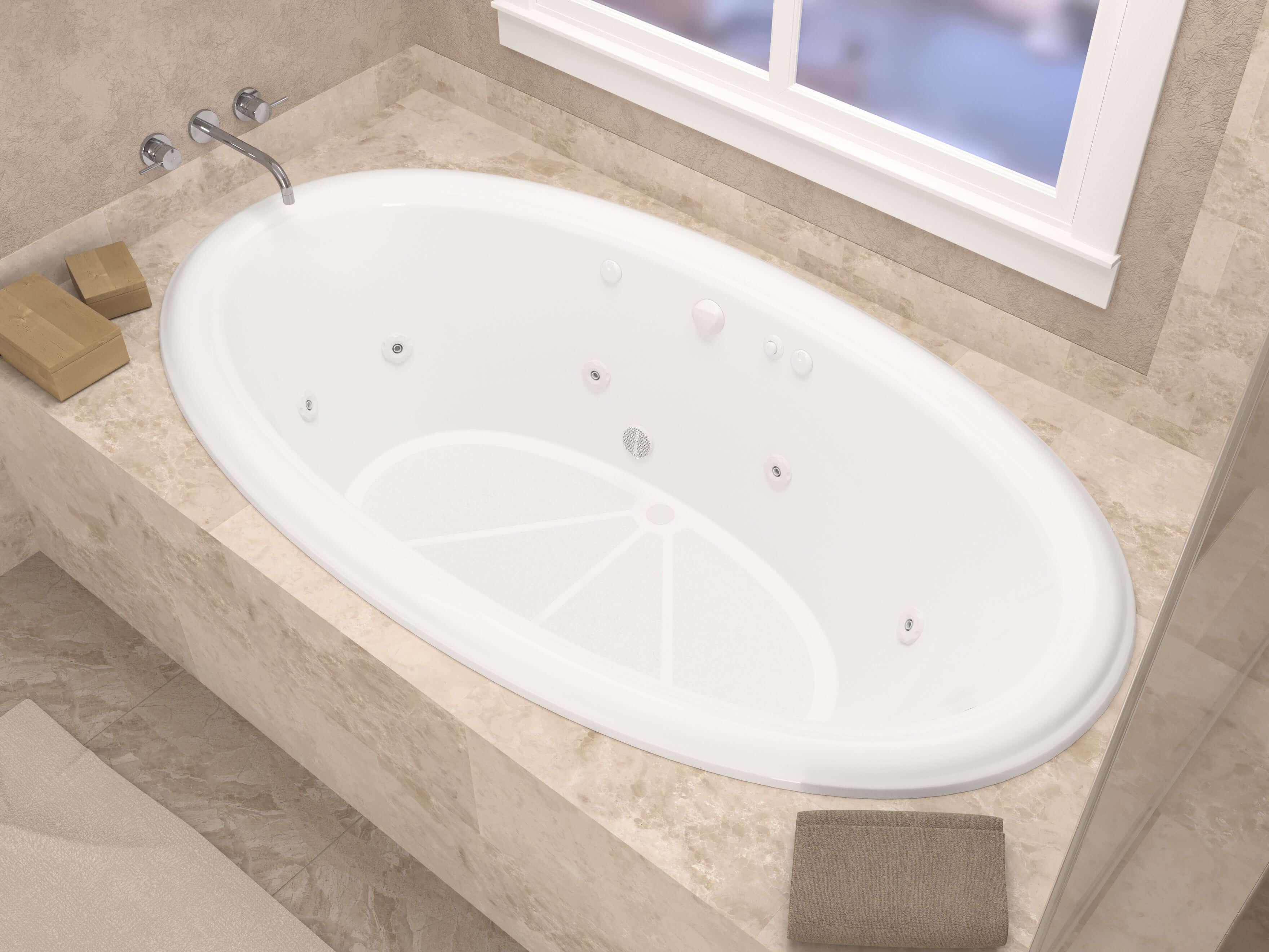 Atlantis Whirlpools Petite 44 x 78 Oval Whirlpool Jetted Bathtub