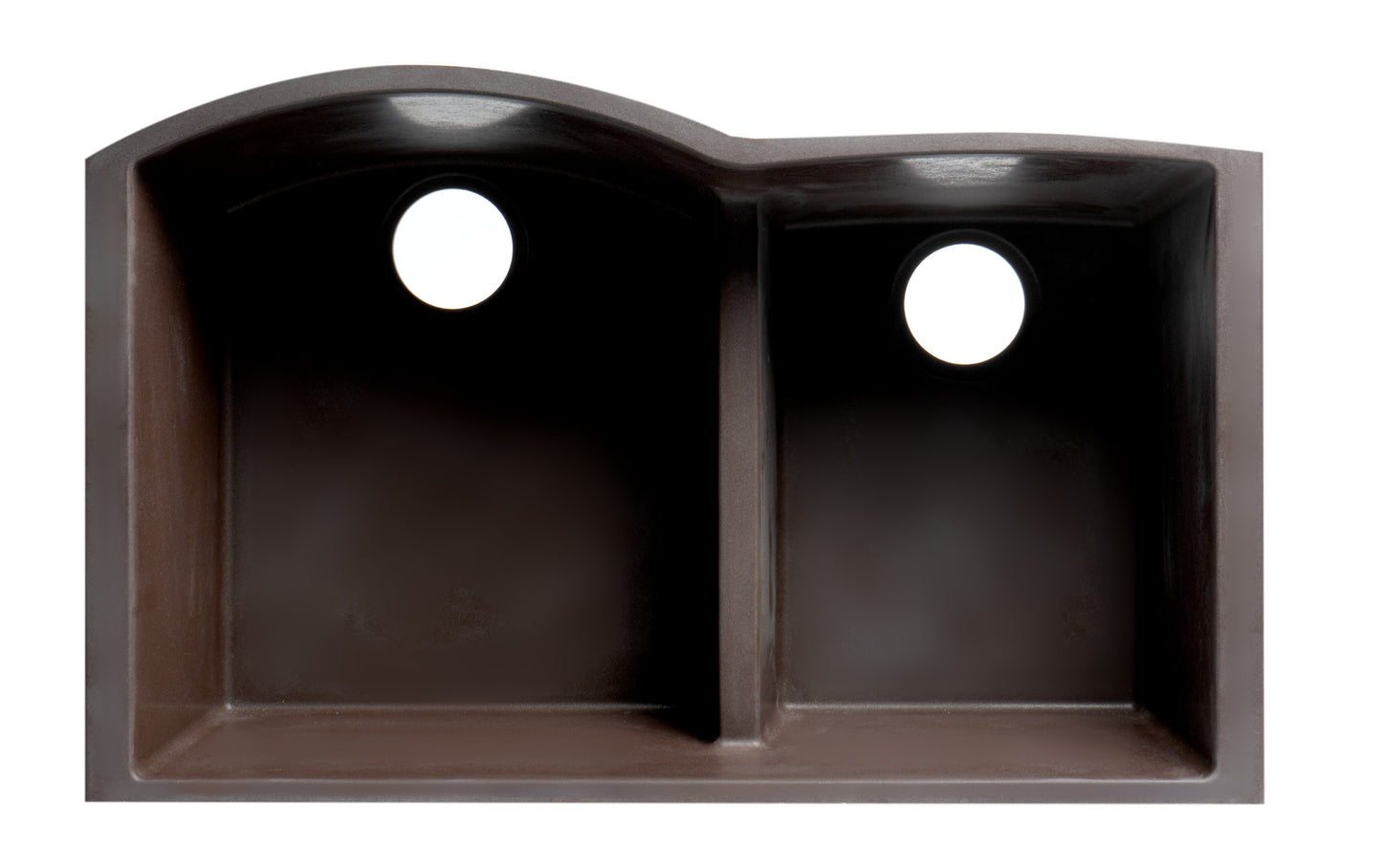 ALFI brand AB3320UM-C Chocolate 33" Double Bowl Undermount Granite Composite Kitchen Sink