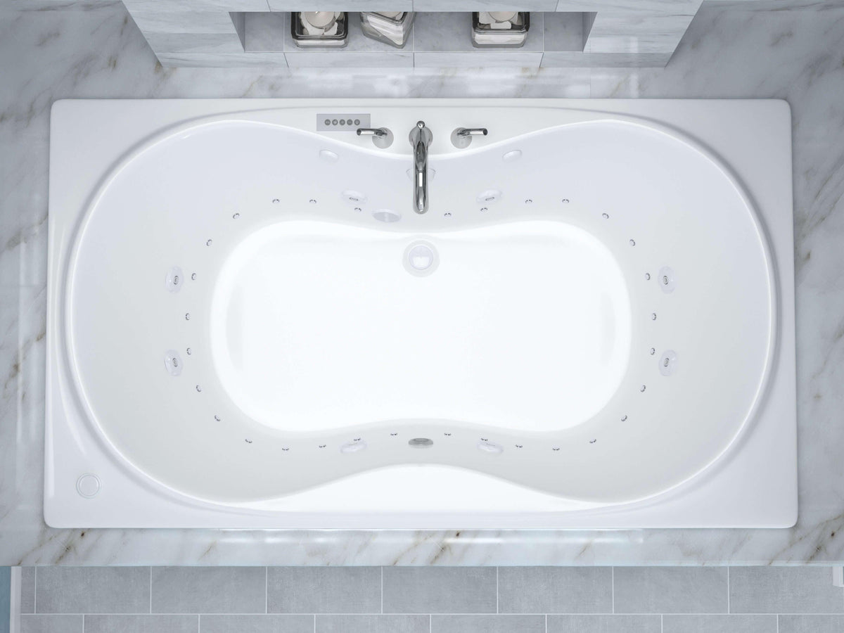 Atlantis Whirlpools Whisper Deluxe Series 41.5 x 71.75in. Air and Whirlpool Jetted Bathtub in White