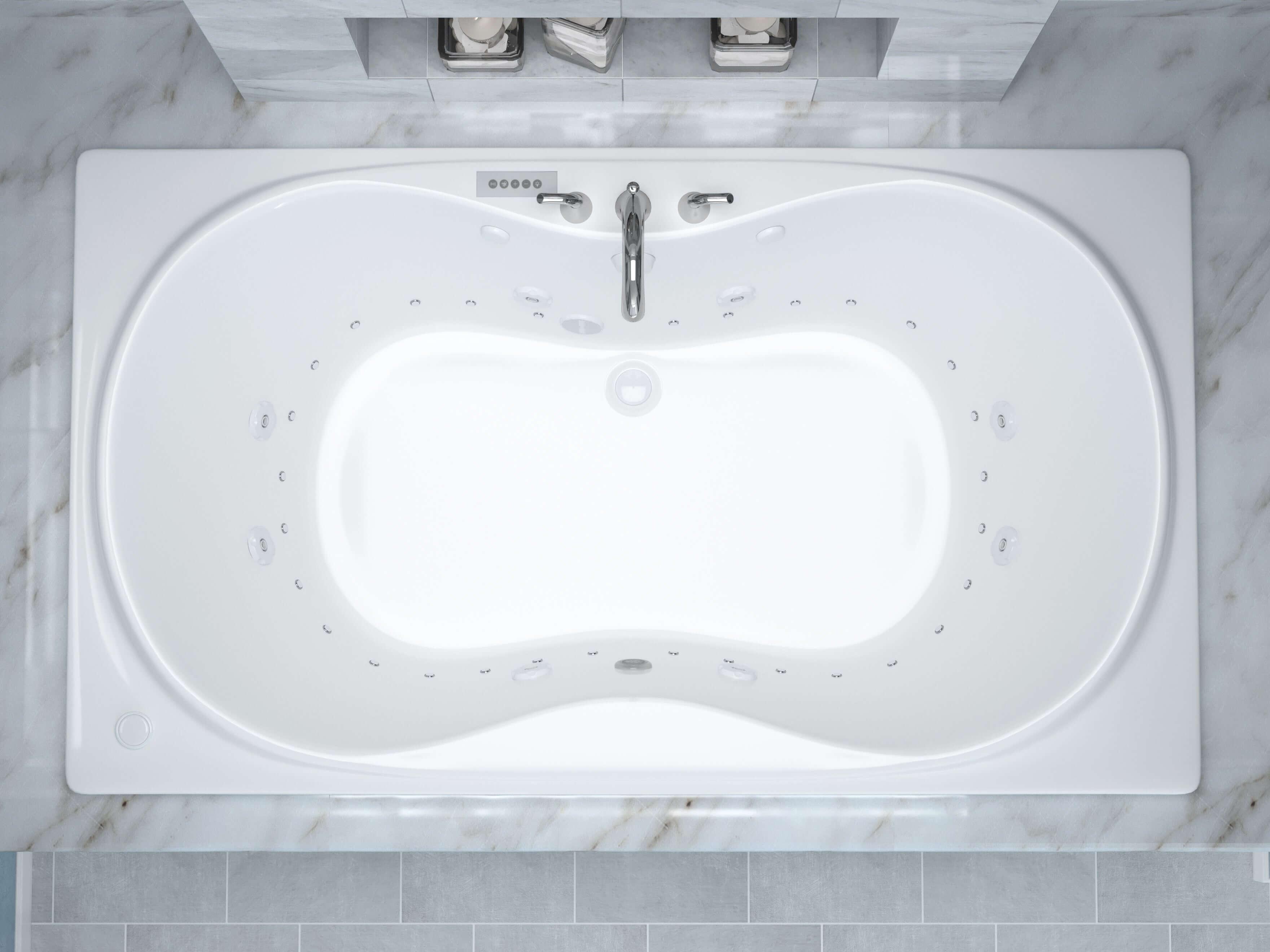 Atlantis Whirlpools Whisper Deluxe Series 41.5 x 71.75in. Air and Whirlpool Jetted Bathtub in White