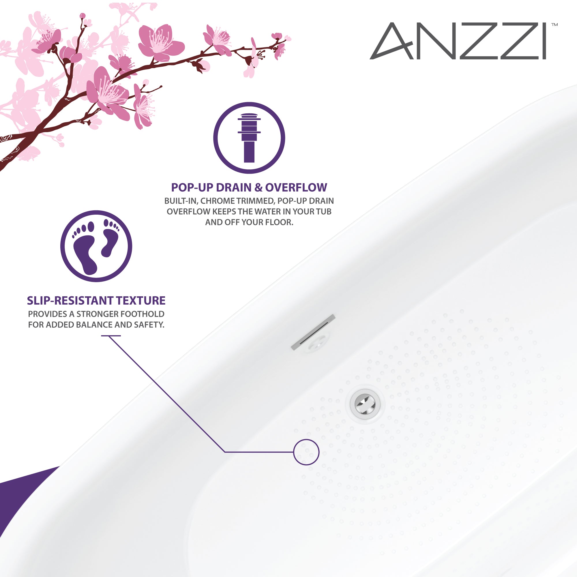 Ami 67 in. Acrylic Flatbottom Freestanding Bathtub in White