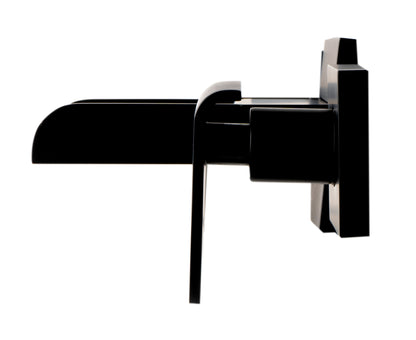 ALFI brand AB1796-BM Black Matte Widespread Wall Mounted Modern Waterfall Bathroom Faucet