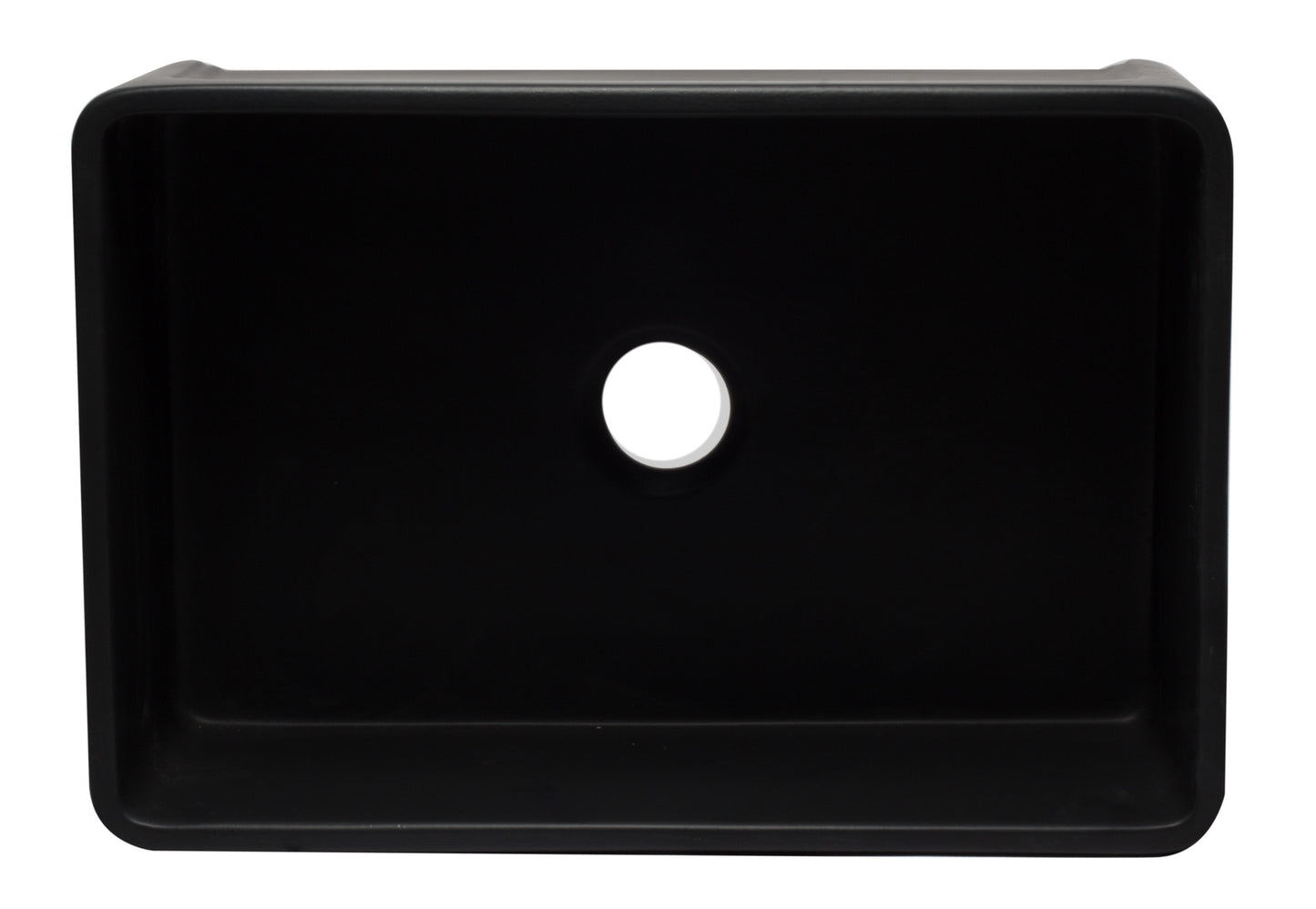 ALFI brand AB3020SB-BM 30 inch Black Reversible Single Fireclay Farmhouse Kitchen Sink