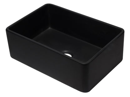 ALFI brand AB3020SB-BM 30 inch Black Reversible Single Fireclay Farmhouse Kitchen Sink