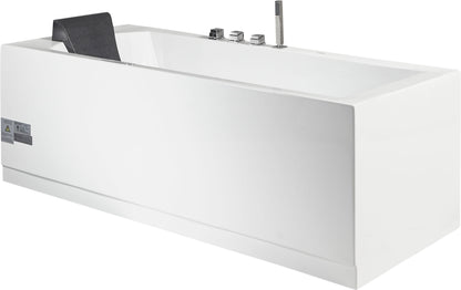 EAGO AM154ETL-R5 5 ft Acrylic White Rectangular Whirlpool Bathtub w Fixtures