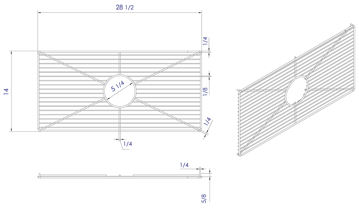 ALFI brand ABGR3318 Stainless steel kitchen sink grid for AB3318SB