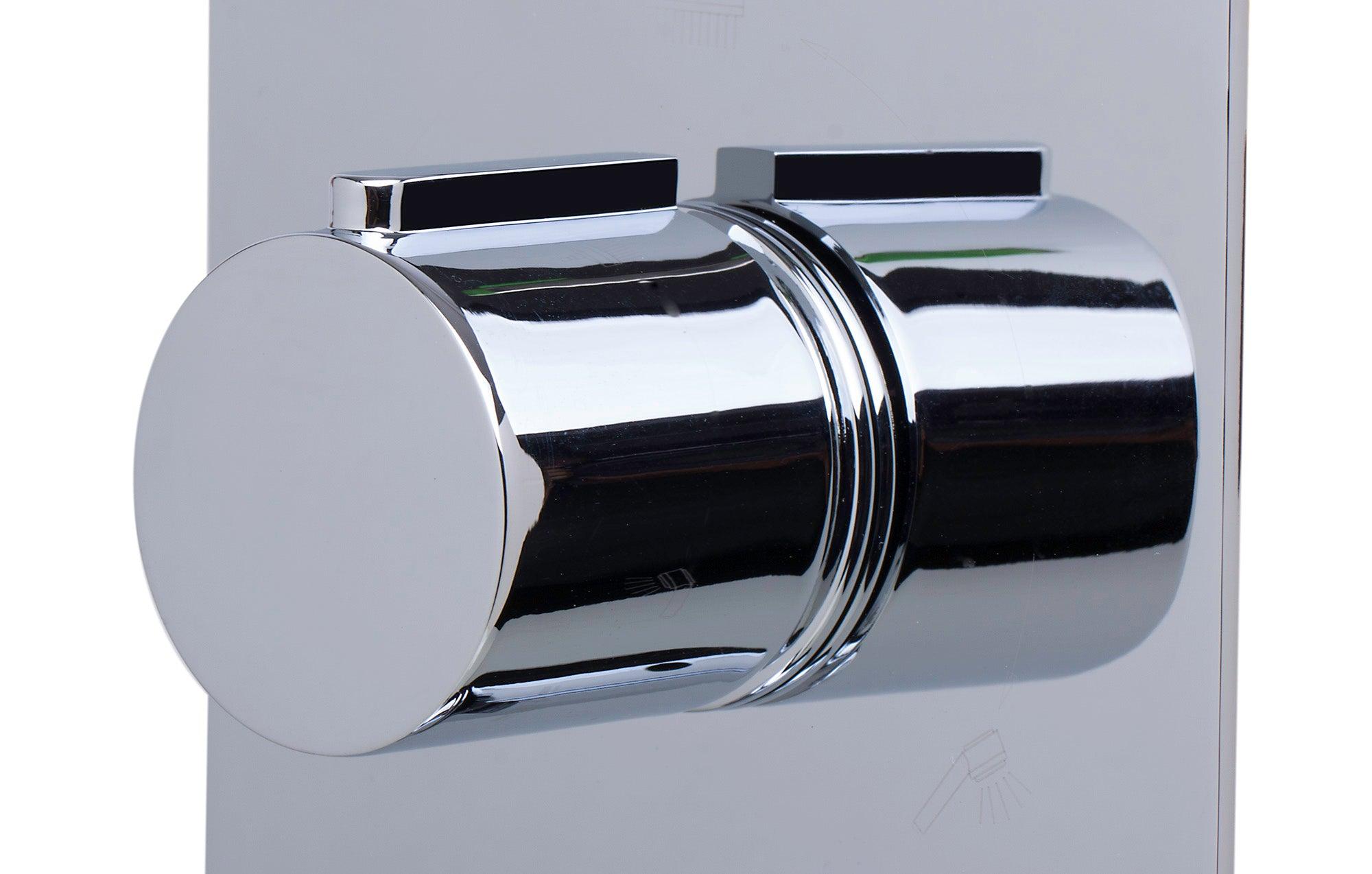 ALFI brand AB4001-PC Polished Chrome Concealed 3-Way Thermostatic Valve Shower Mixer Round Knobs