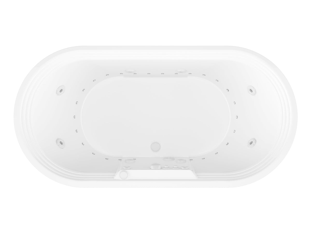 Atlantis Whirlpools Royale 34 x 67 Oval Freestanding Air & Whirlpool Water Jetted Bathtub