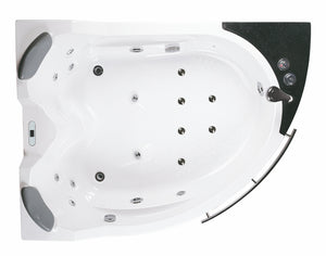 EAGO AM113ETL-R 5.5 ft Left Drain Corner Acrylic White Whirlpool Bathtub for Two