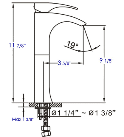 ALFI brand AB1587-PC Tall Polished Chrome Single Lever Bathroom Faucet