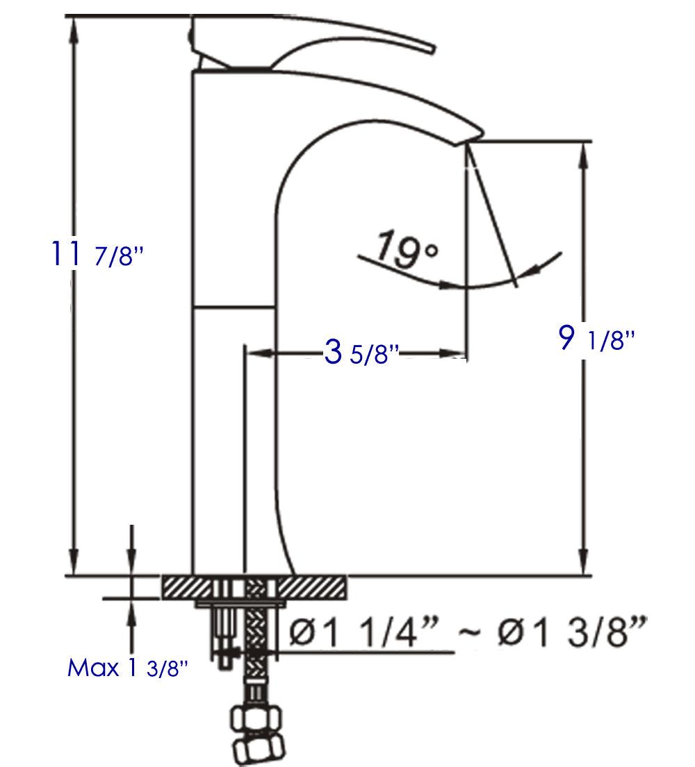 ALFI brand AB1587-BN Tall Brushed Nickel Single Lever Bathroom Faucet
