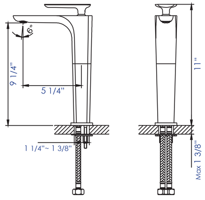 ALFI brand AB1778-PC Polished Chrome Tall Single Hole Modern Bathroom Faucet