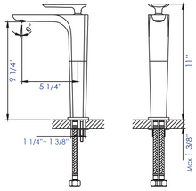 Load image into Gallery viewer, ALFI brand AB1778-BN Brushed Nickel Tall Single Hole Modern Bathroom Faucet