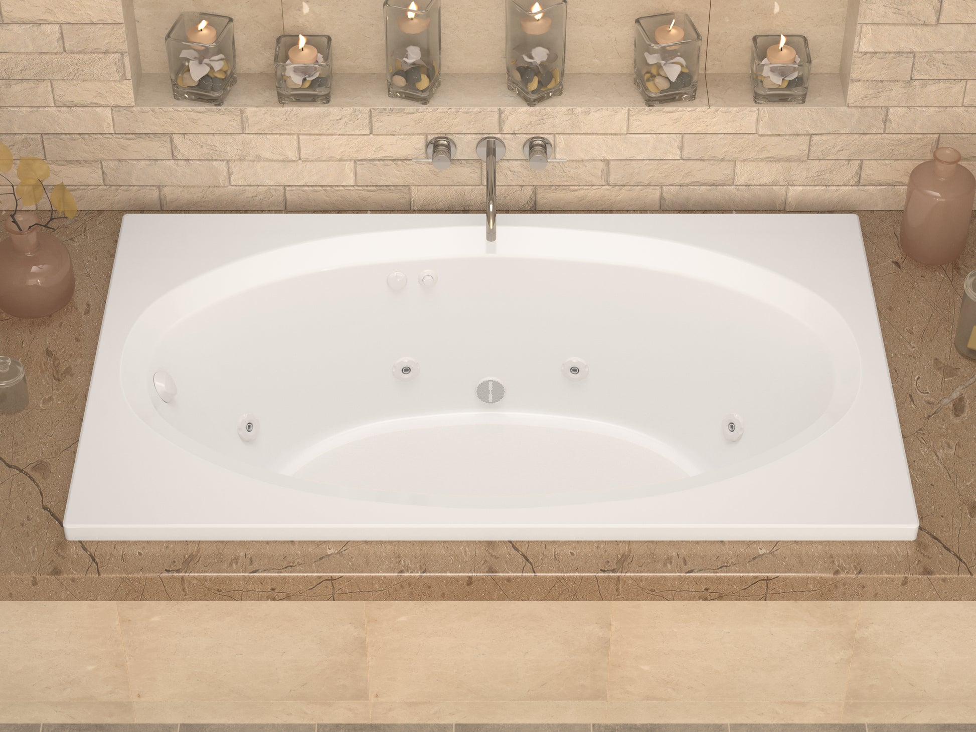 Atlantis Whirlpools Vogue 43 x 84 Rectangular Whirlpool Jetted Bathtub