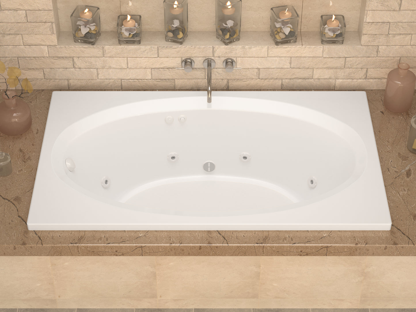 Atlantis Whirlpools Vogue 42 x 72 Rectangular Whirlpool Jetted Bathtub