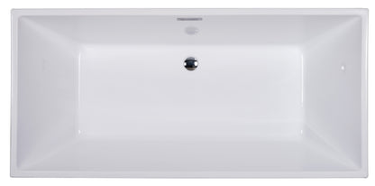 ALFI brand AB8832 67 inch White Rectangular Acrylic Free Standing Soaking Bathtub