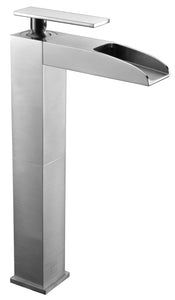 ALFI brand AB1597-BN Brushed Nickel Single Hole Tall Waterfall Bathroom Faucet