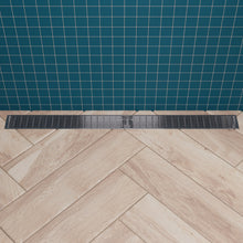 Load image into Gallery viewer, ALFI brand ABLD36D 36&quot; Modern Stainless Steel Linear Shower Drain with Groove Lines