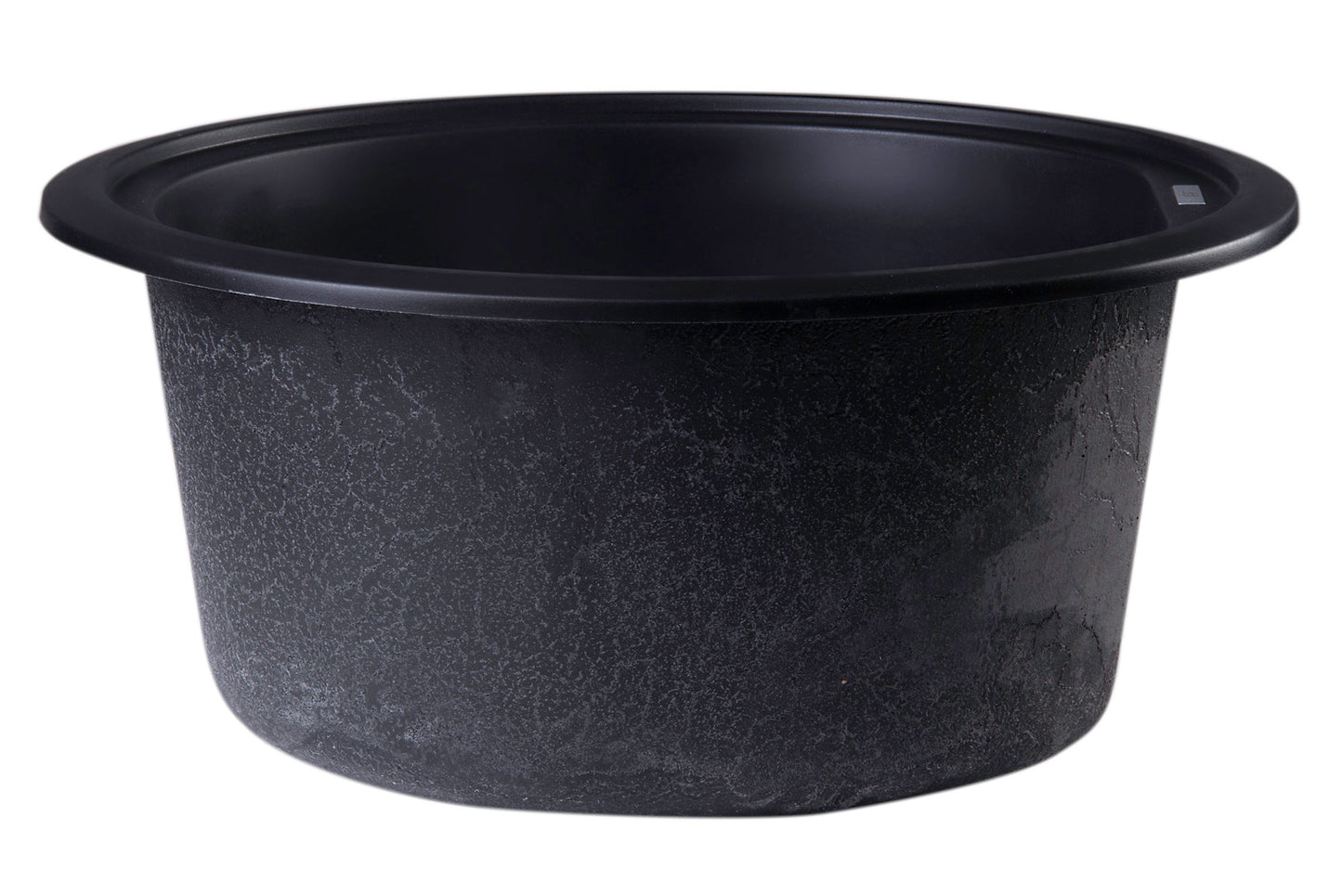 ALFI brand AB1717DI-BLA Black 17" Drop-In Round Granite Composite Kitchen Prep Sink