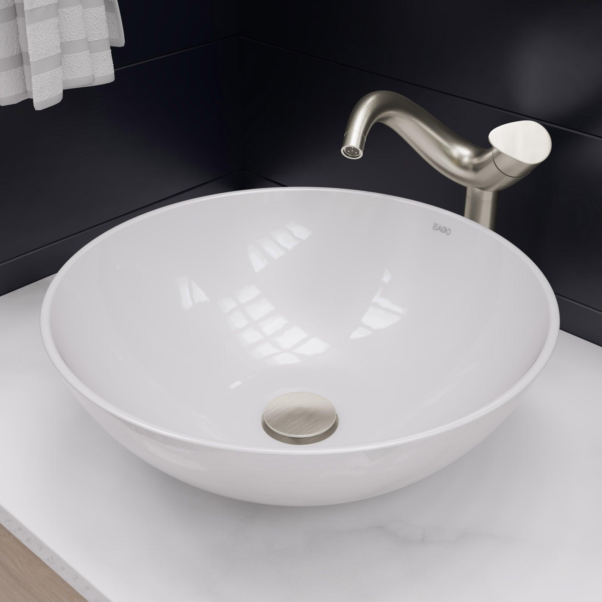 ALFI brand AB1570-BN Tall Wave Brushed Nickel Single Lever Bathroom Faucet