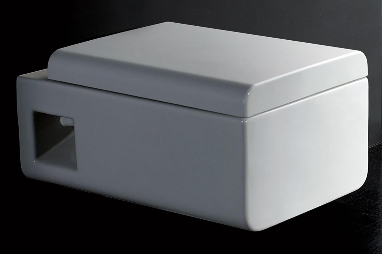 EAGO WD333 Square Modern Wall Mount Dual Flush Toilet Bowl