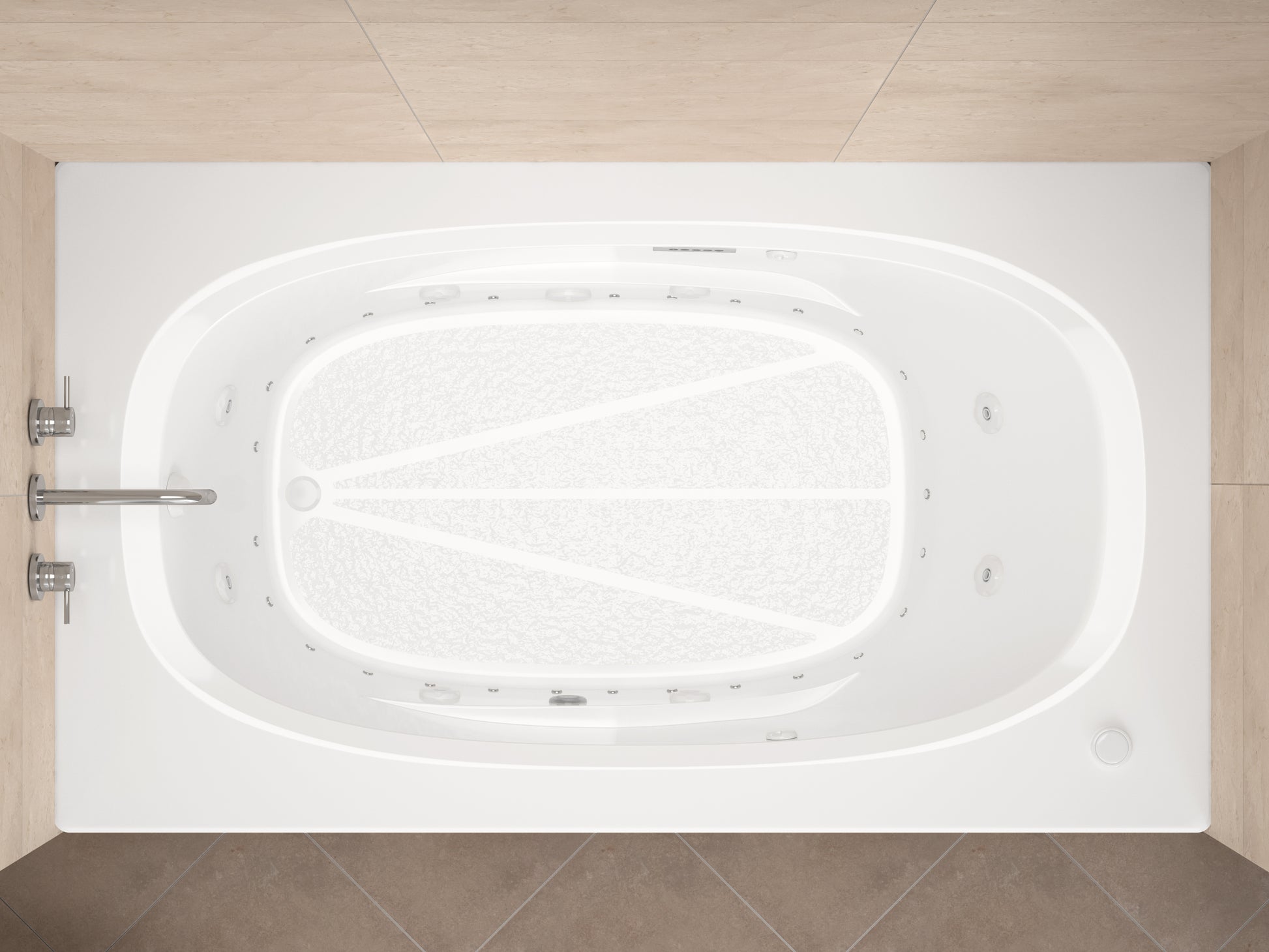 Atlantis Whirlpools Polaris Deluxe Series 35.75 x 65.675in. Air and Whirlpool Jetted Bathtub in White