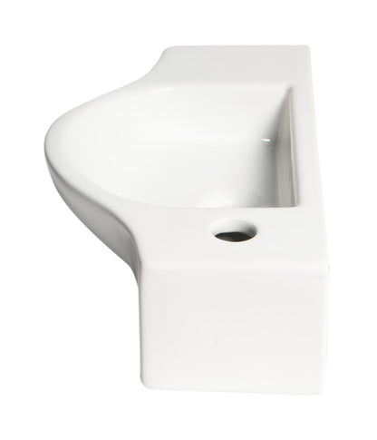 ALFI brand ABC114 White 18" Small Wall Mounted Ceramic Sink with Faucet Hole