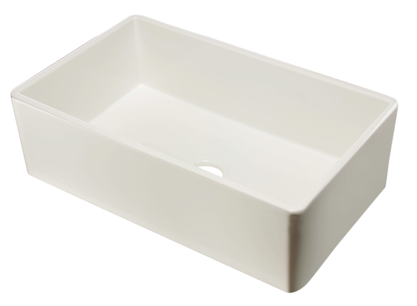 ALFI brand AB533-B 33" Biscuit Smooth Apron Single Bowl Fireclay Farm Sink